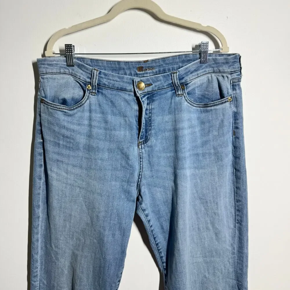 Kut From The Kloth Wide Leg Raw Hem Denim‎ Jean Women Blue Minimal Modest Boho